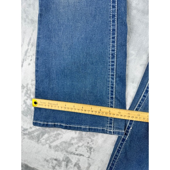New Women 11/12 Flare Blue Denim Embellished jeans embroidered Bootcut wide leg - Picture 7 of 10